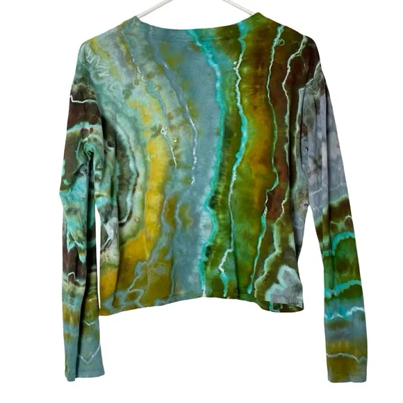 Perfect White Tee Geode Tie Dye Tshirt Top Womens Size Small Green Multi Shirt - Picture 2 of 9